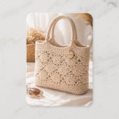 Carte de visite au crochet fait main Code QR minim (Devant)