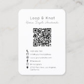 Carte de visite au crochet fait main Code QR minim (Dos)