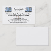 Carte De Visite Au-dessus du campeur rv de cabine (Devant / Derrière)