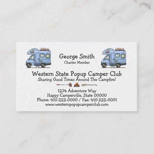 Carte De Visite Au-dessus du campeur rv de cabine (Devant)