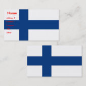 Carte de visite au drapeau de la Finlande (Devant / Derrière)