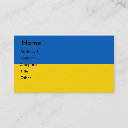 Carte de visite au drapeau de l'Ukraine (Devant)