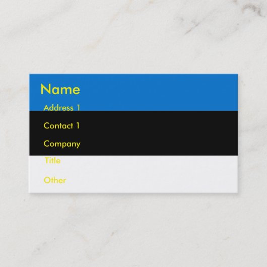 Carte de visite au drapeau estonien (Devant)