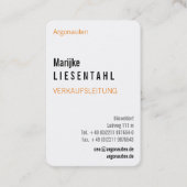 Carte de visite au format portrait, monogramme ora (Devant)