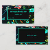 Carte de visite au néon de musicien de guitare de (Devant / Derrière)