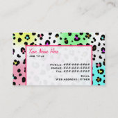 Carte de visite au néon d'empreinte de patte (Dos)