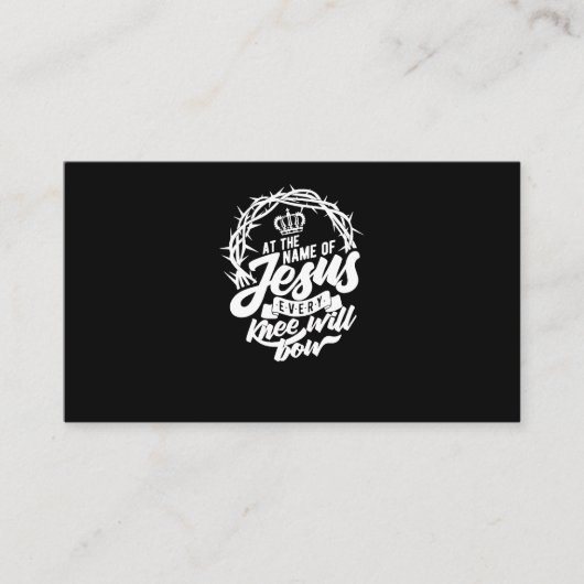 Carte De Visite Au Nom De Jésus, Chaque Genou Fera Bow Christian (Devant)