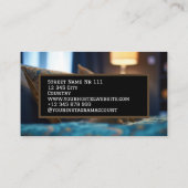 Carte De Visite Auberge confortable Brown Bleu Photo Rustique Anci (Dos)