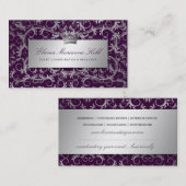 Carte De Visite Aubergine 311 divine argentée (Devant / Derrière)