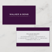 Carte De Visite aubergine simple et intelligente simple MASCULINE  (Devant / Derrière)