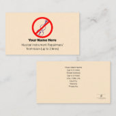 Carte De Visite Aucun violon violet Instrument Tech Amande Blanche (Devant / Derrière)