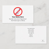 Carte De Visite Aucun violon violet Instrument Tech Blanc (Devant / Derrière)