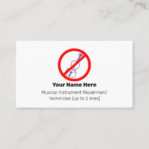 Carte De Visite Aucun violon violet Instrument Tech Blanc