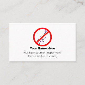 Carte De Visite Aucun violon violet Instrument Tech Blanc