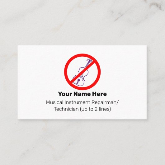 Carte De Visite Aucun violon violet Instrument Tech Blanc (Devant)