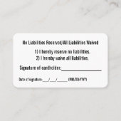 Carte De Visite Aucune renonciation au passif (Devant)