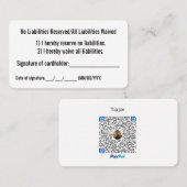 Carte De Visite Aucune renonciation au passif (Devant / Derrière)