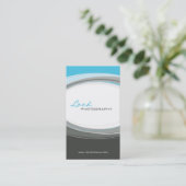 CARTE DE VISITE audace courbe moderne aqua gris (Debout devant)