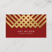 Carte De Visite Audacieux Artiste de maquillage géométrique en or  (Devant)