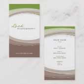 CARTE DE VISITE audacieux courbe moderne vert brun (Devant / Derrière)