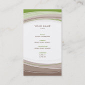 CARTE DE VISITE audacieux courbe moderne vert brun (Dos)
