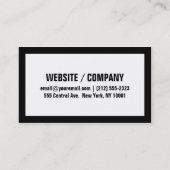 Carte de visite audacieux de base noir et blanc (Dos)