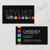 Carte de visite audacieux de salon de coiffure (Devant / Derrière)