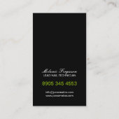 CARTE DE VISITE AUDACIEUX DE TECHNICIEN DE CLOU (Dos)