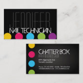 Carte de visite audacieux de technicien de clou (Devant / Derrière)