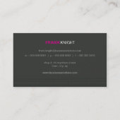 CARTE DE VISITE audacieux moderne linéaire rose ch (Dos)