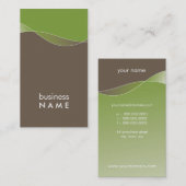 CARTE DE VISITE audacieux moderne vert brun brun (Devant / Derrière)
