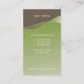 CARTE DE VISITE audacieux moderne vert brun brun (Dos)