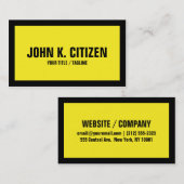 Carte de visite audacieux noir/jaune (Devant / Derrière)