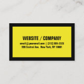 Carte de visite audacieux noir/jaune (Dos)