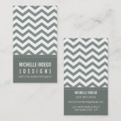 CARTE DE VISITE audacieux rayures chevron tendance (Devant / Derrière)