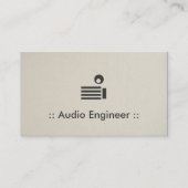 Carte De Visite Audio Engineer Simple Elegant Professional (Devant)