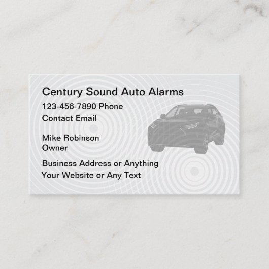 Carte De Visite Audio et sécurité automobile (Devant)