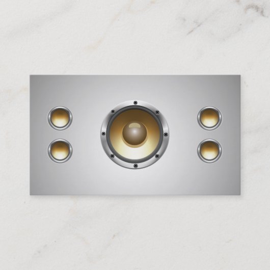 Carte de visite audio frais du DJ de haut-parleurs (Devant)