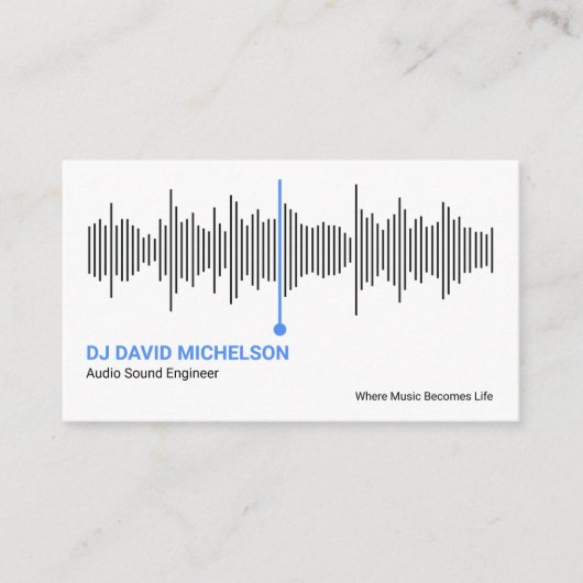 Carte De Visite Audio Sound Wave Professional Deejay (Devant)