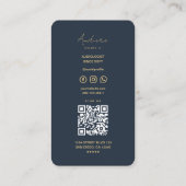 Carte De Visite Audiologiste moderne aide auditive bleu foncé (Dos)