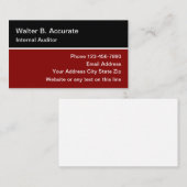 Carte De Visite Auditeur interne (Devant / Derrière)
