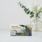 Carte De Visite Audubon Bird Loon Diver Classic (Debout devant)