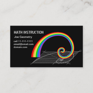 Carte De Visite Augmentation en spirale d'arc-en-ciel de Fibonacci