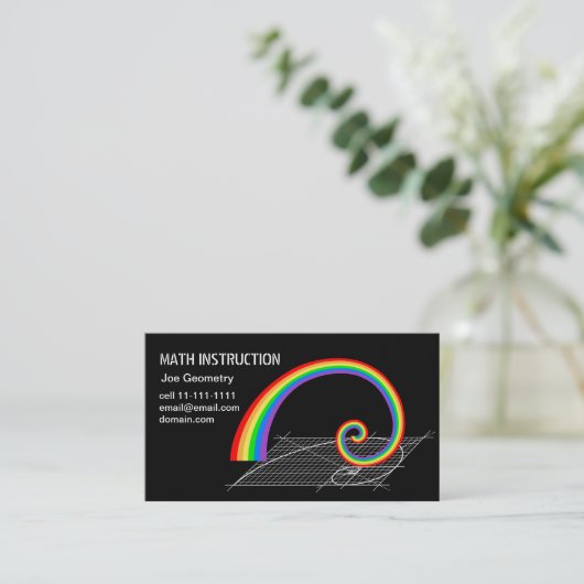Carte De Visite Augmentation en spirale d'arc-en-ciel de Fibonacci (Debout devant)