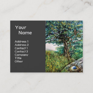 Carte De Visite AURORA / ARBRE MAGIQUE, vert, bleu, gris