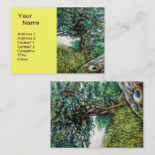Carte De Visite AURORA / ARBRE MAGIQUE, vert, bleu, jaune (Devant / Derrière)