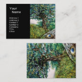 Carte De Visite AURORA / ARBRE MAGIQUE, vert, bleu, noir (Devant / Derrière)