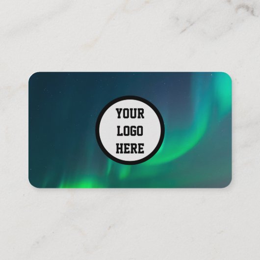 Carte De Visite Aurora Borealis Médias sociaux QR Code Vert (Dos)