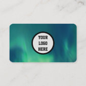 Carte De Visite Aurora Borealis Médias sociaux QR Code Vert (Dos)