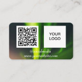Carte De Visite Aurora Borealis Médias sociaux QR Code Vert (Devant)